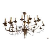 Large solid brass chandelier with 24 lights