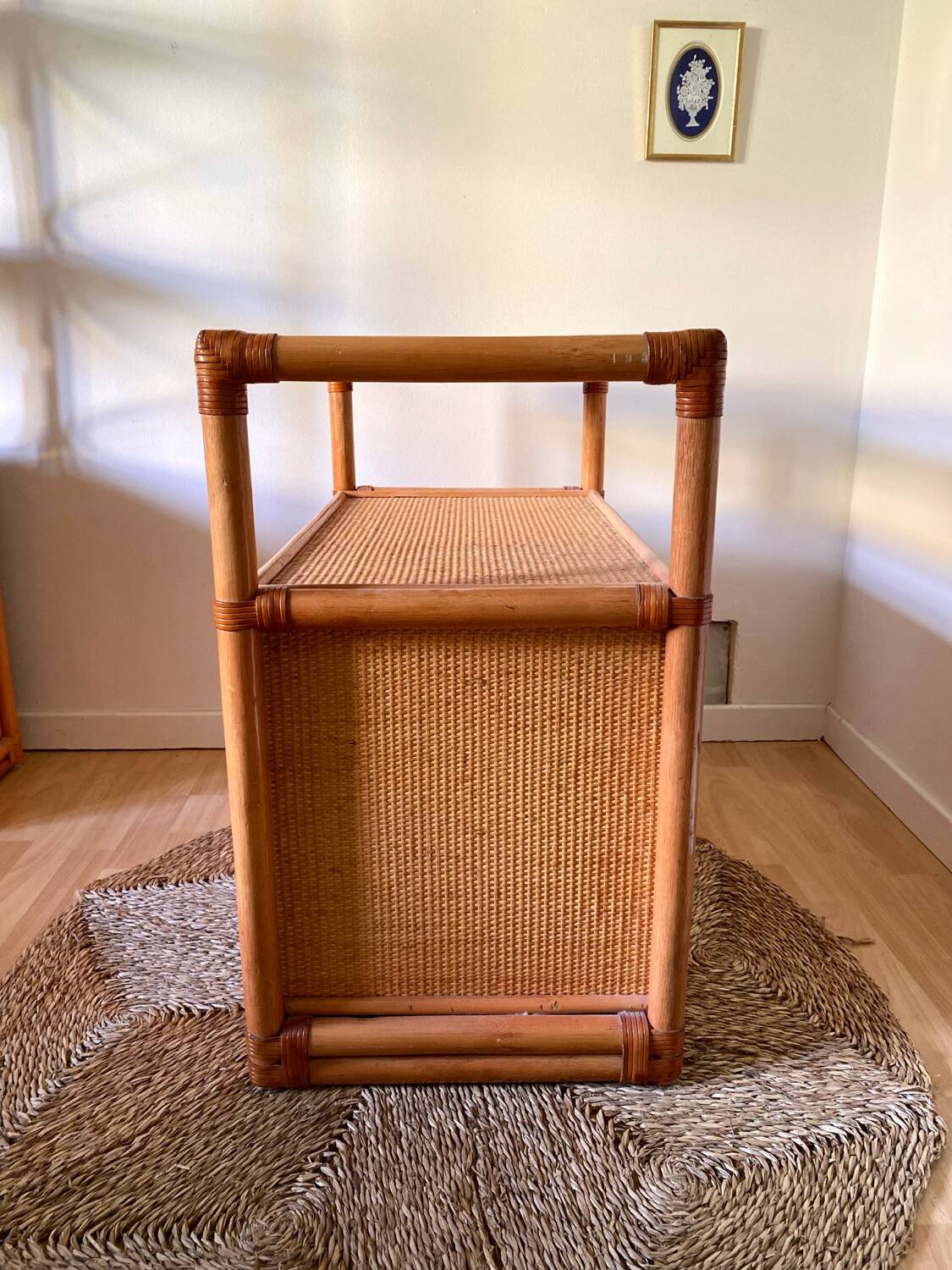 Vintage rattan and cane sideboard