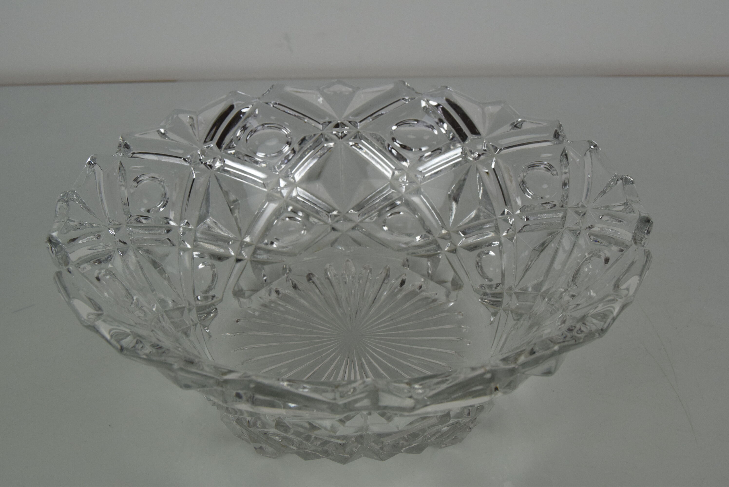 Mid-century Crystal Glass Bowl,1960's.