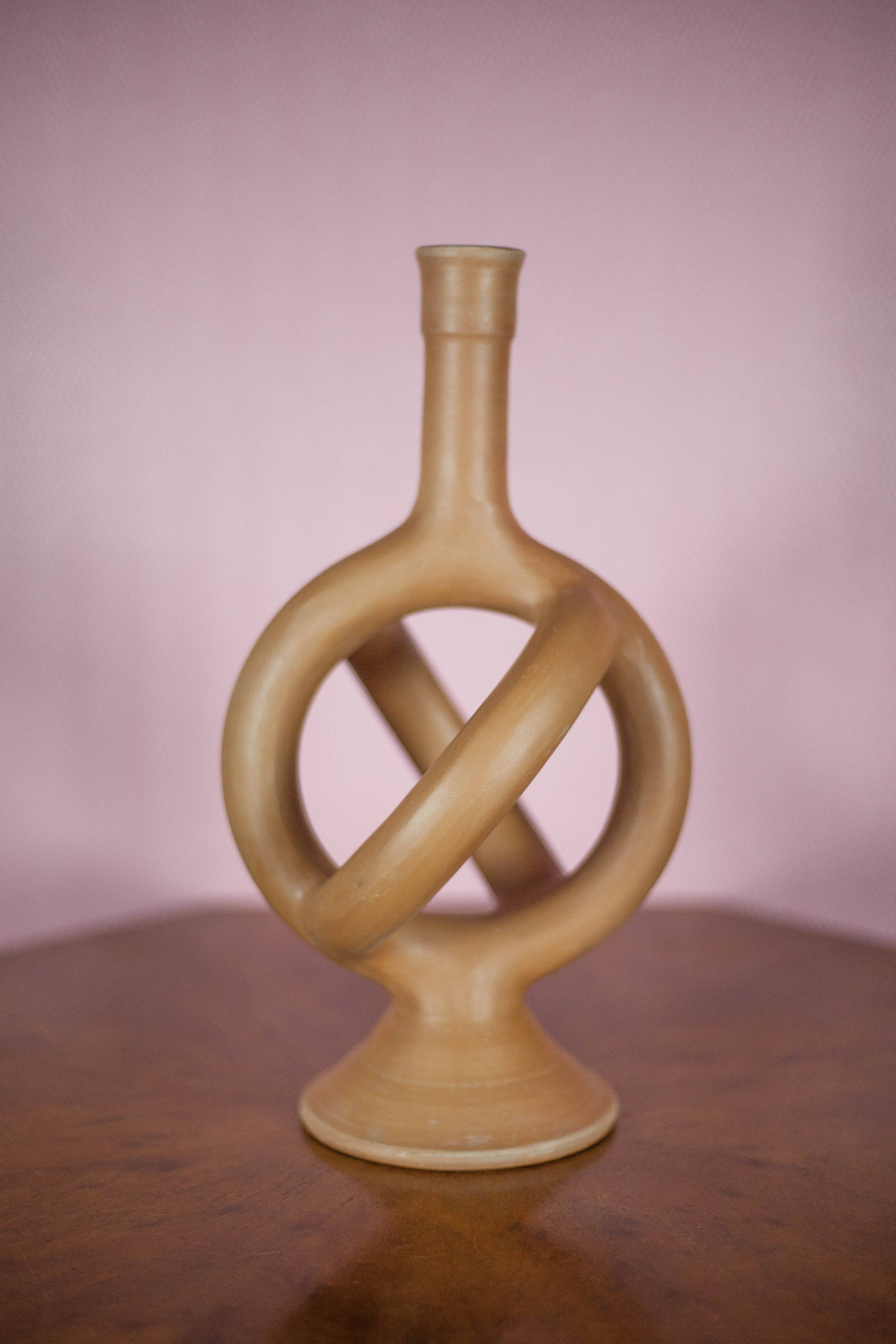 Brutalist terracotta vase