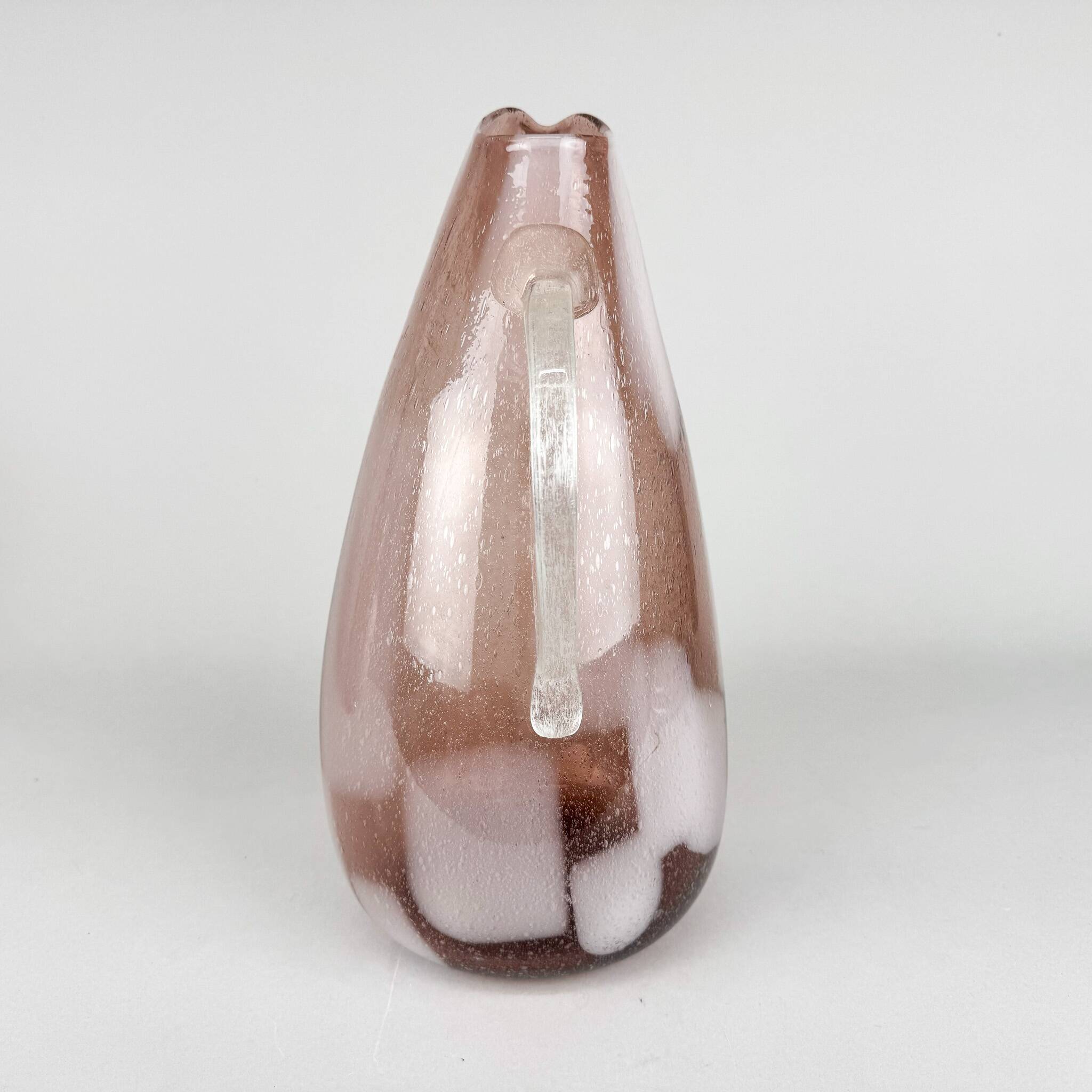 Large Hand Made Glass Vase / Pitcher, Germany 1970's