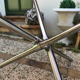 Glass round dining table