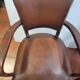 Paire de fauteuils bridge ancien en cuir
