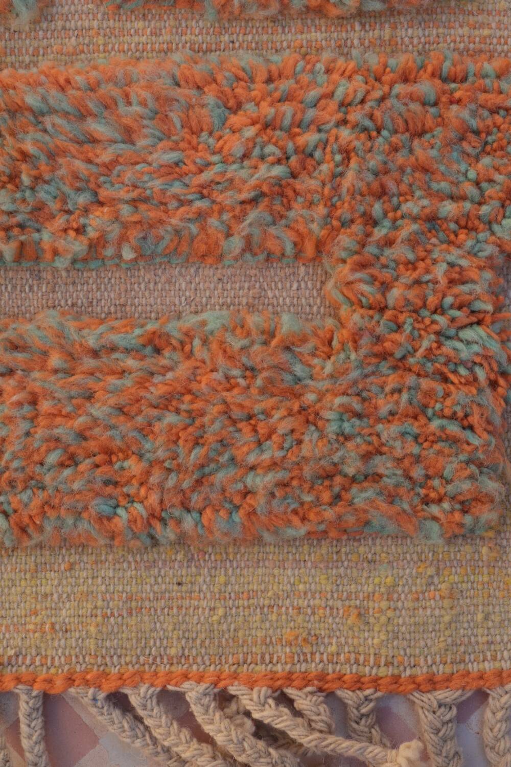 Moroccan Beni Ouarain yellow orange terracotta modern rug