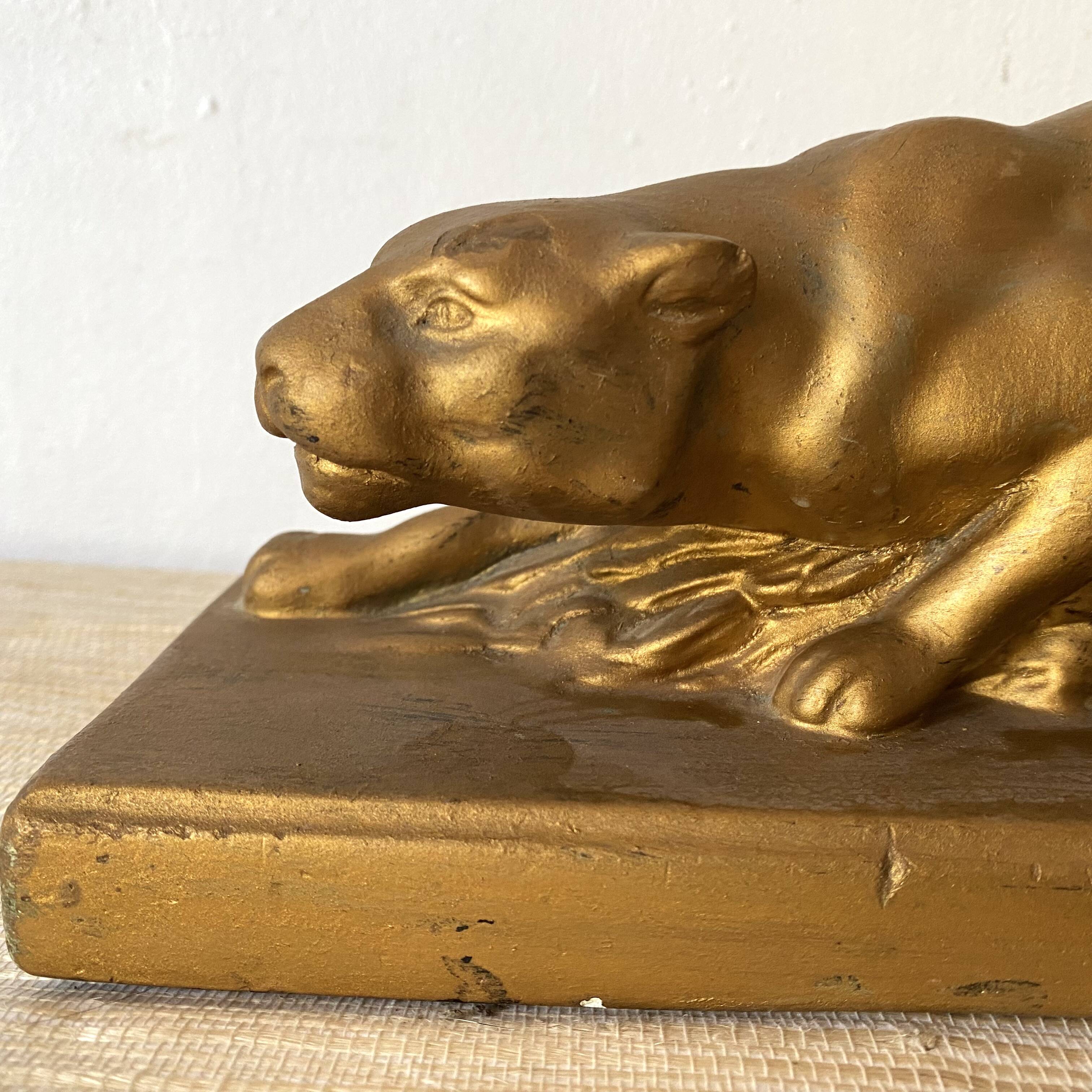 1950s gilded plaster panther