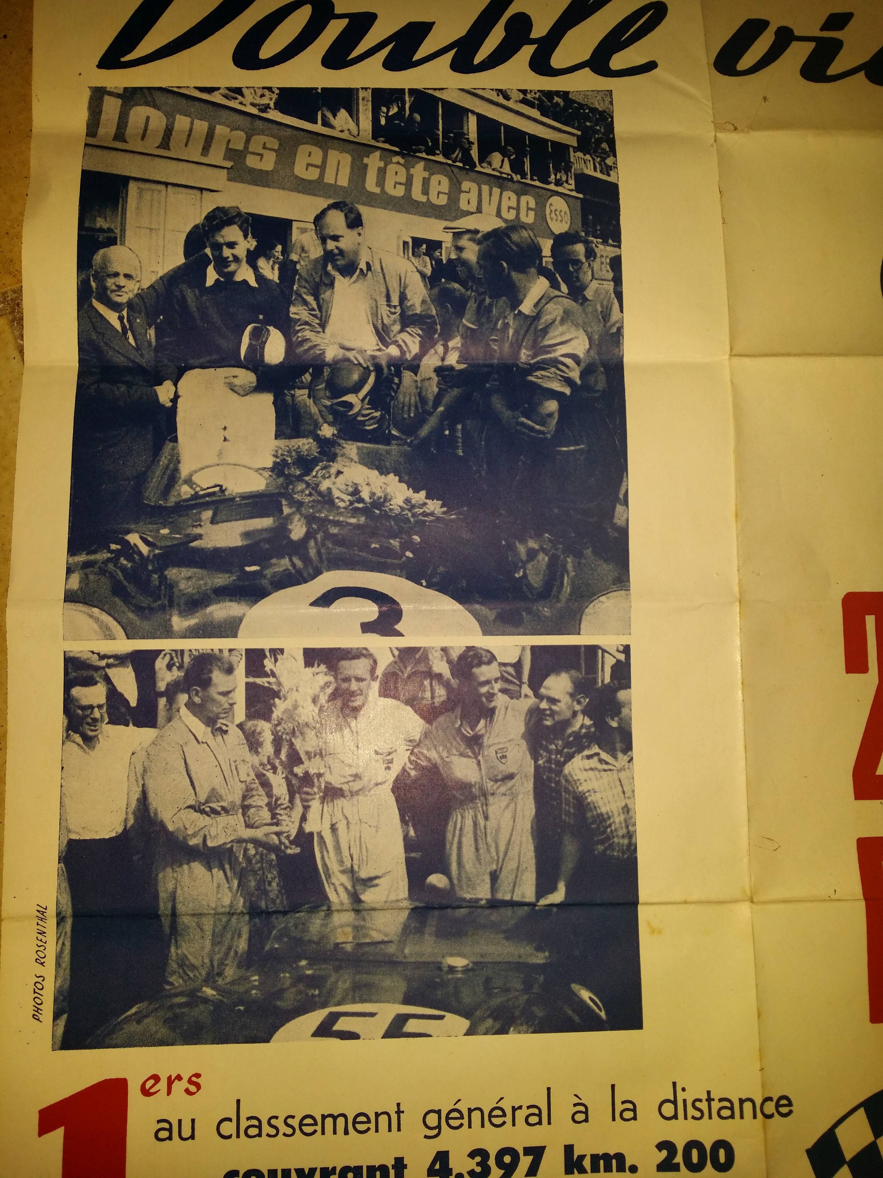 24 Hours poster of Le Mans 1957 jaguar lotus esso