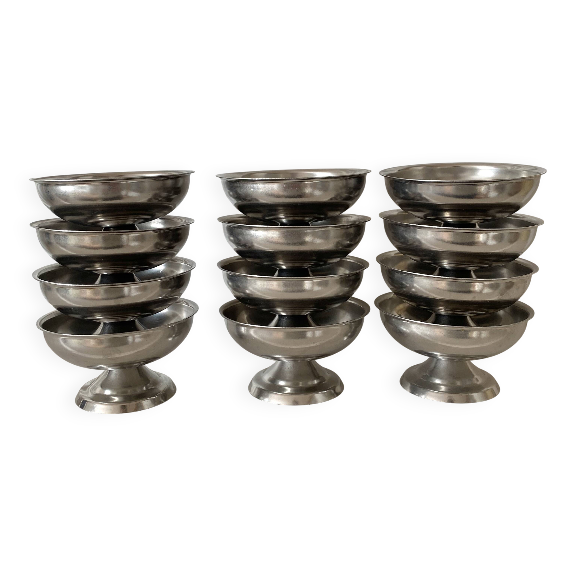 Stainless steel ice cream bowls