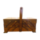 Wooden sewing box to lay from the 1960s/70s