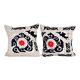 Set of 2 vintage embroidered cushion covers 53x53 cm
