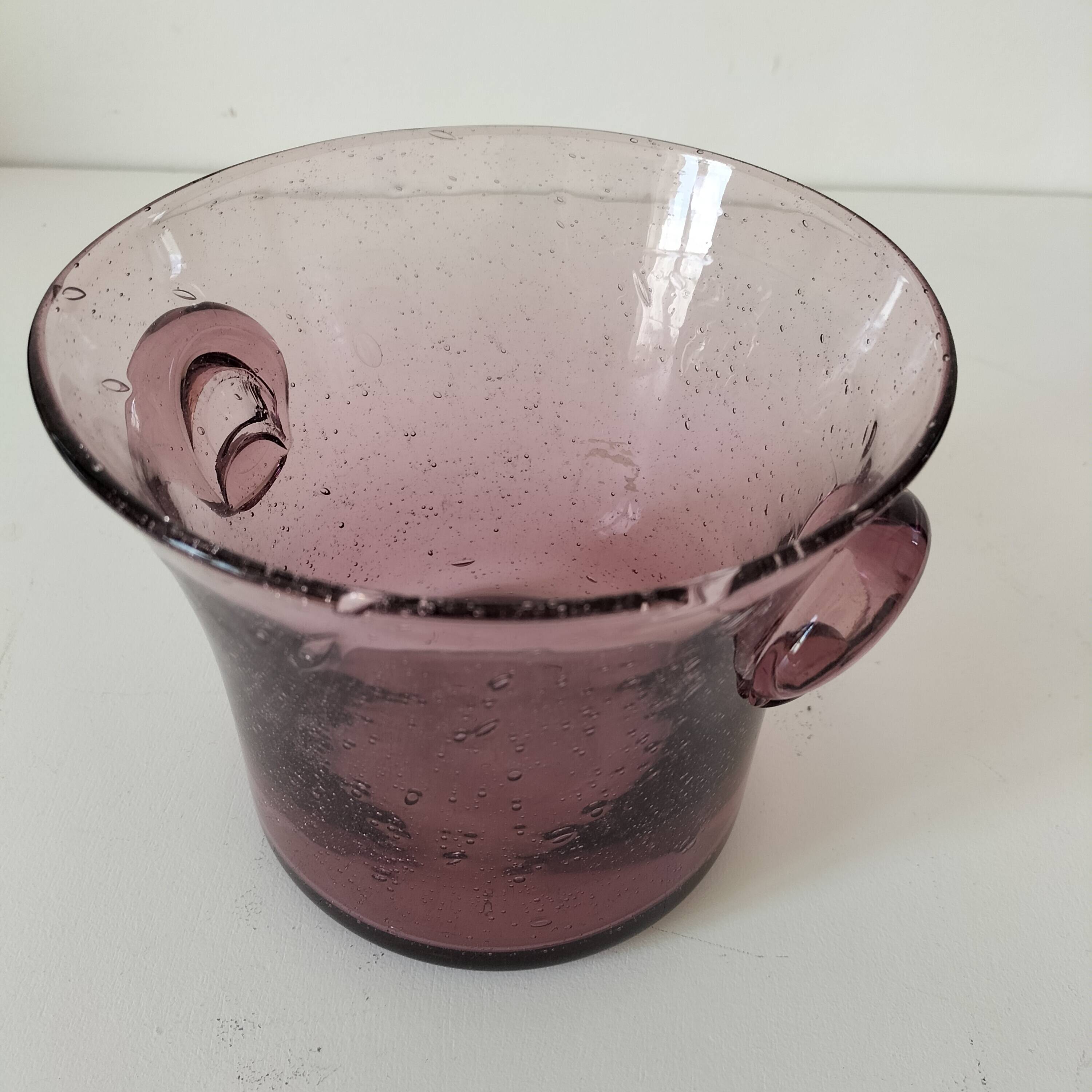 Biot style purple blown glass champagne bucket