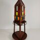 Porte-manteau / porte-parapluies Art Déco en chêne unique – Design obélisque des années 1920 avec vitrail