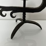 Zoomorphic dragon candle holder in wrought iron