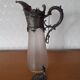 Aiguière ancienne en verre et étain