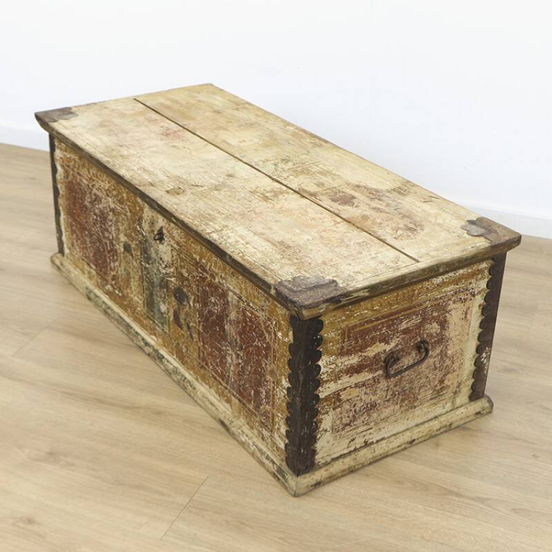 Antique Painted Folk art bridal chest