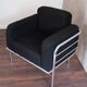 Pair of fabric armchairs – modernist design, circa 1970-80
