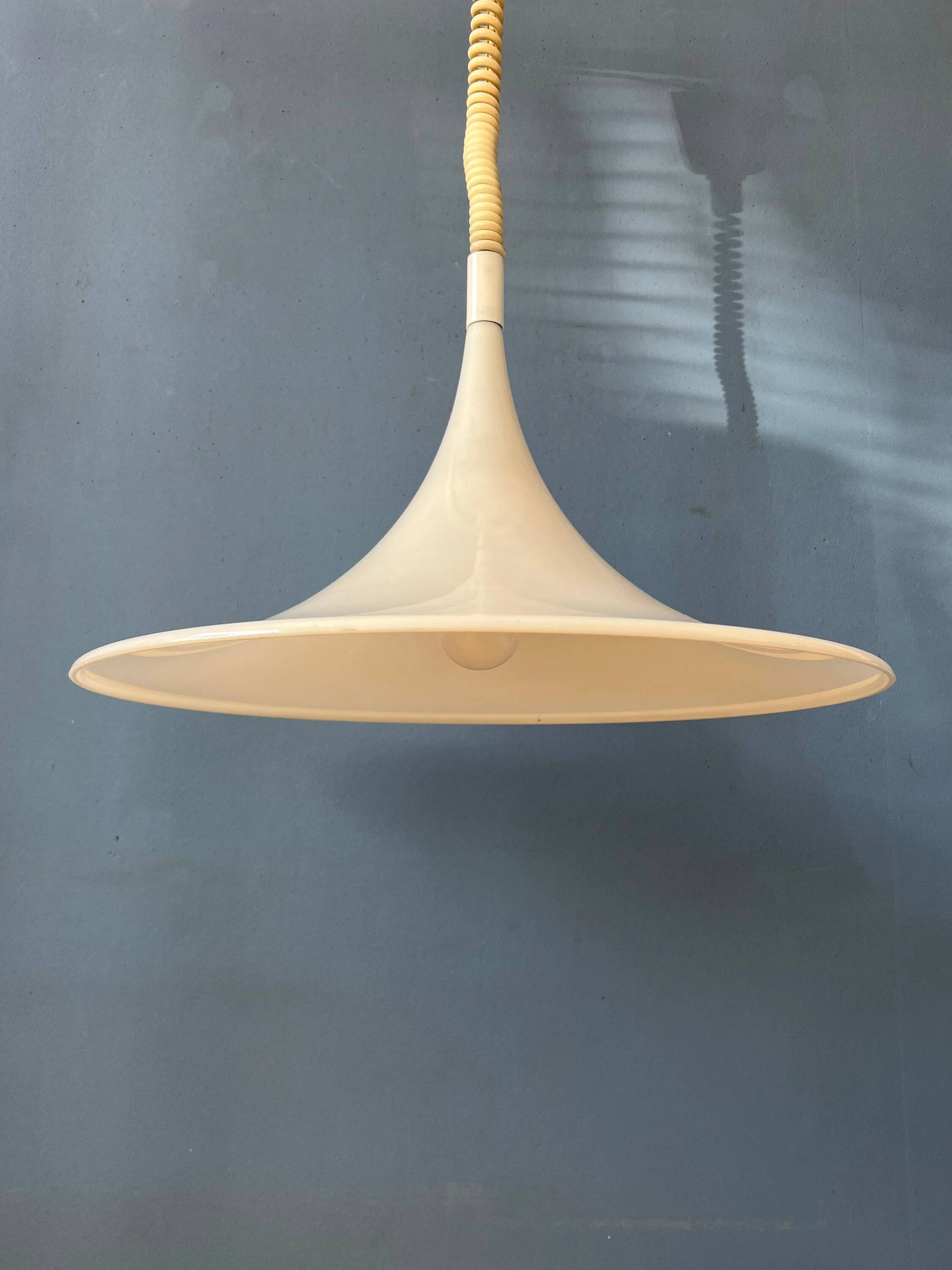 White Space Age Suspension "Witch Hat" Mid-Century