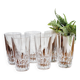 Set of 6 high crystal glasses with diamond tips