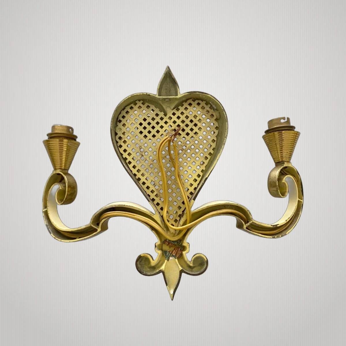 Pair of wall lights from the 1950s by Maison Arlus.