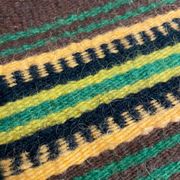 Romanian vintage carpet with stripes, made by hand in wool