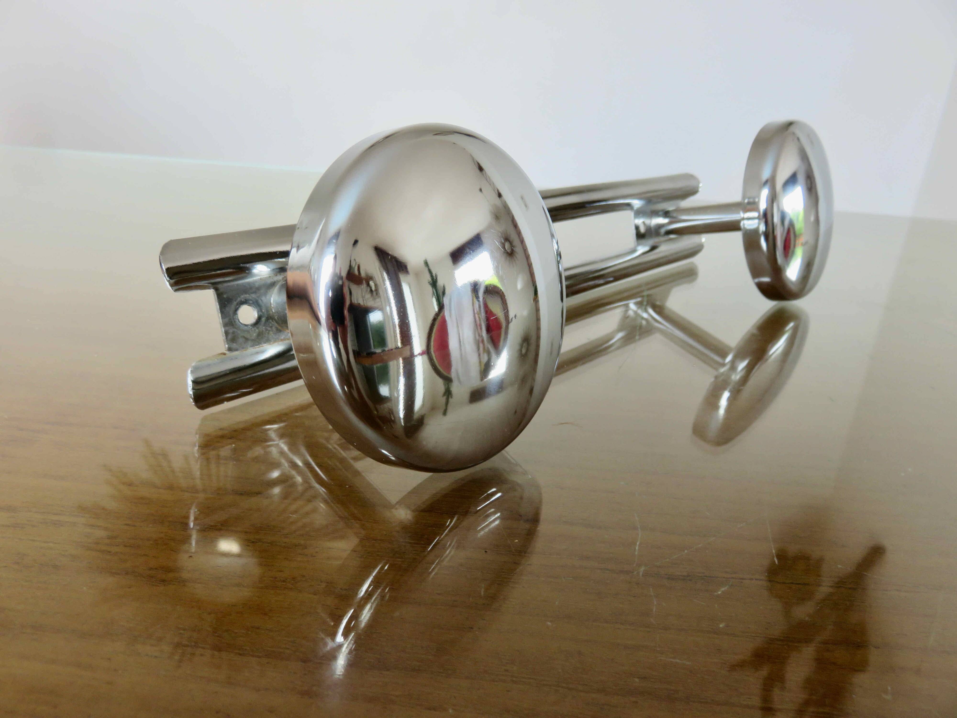 Wall coat rack in chrome metal from the 70s