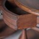 Pair of rounded wooden bedside tables, bedside table, end table.