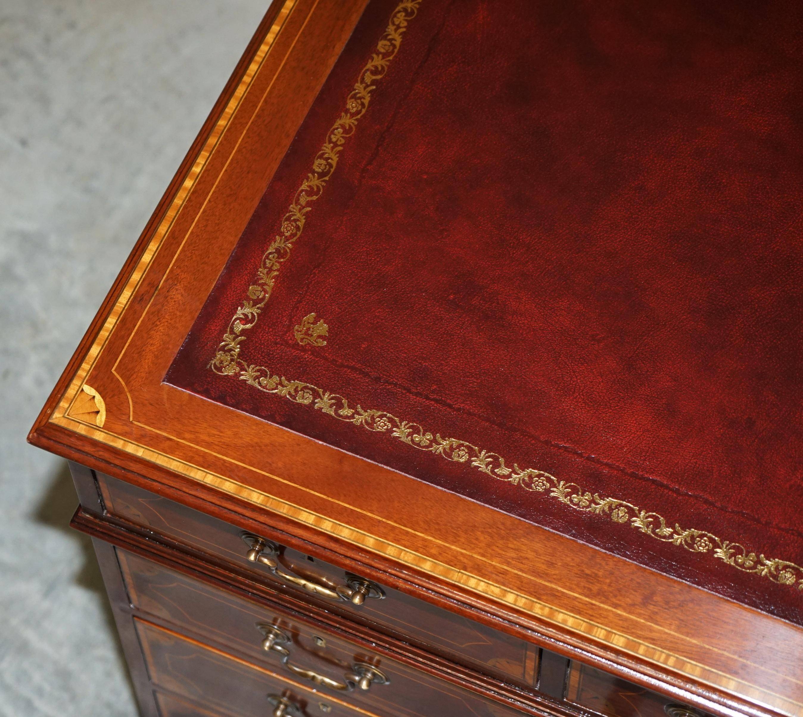Sheraton desk restored Victorian leather