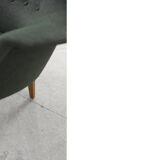 Vintage Scandinavian Mid-Century Modern Bottle Green Armchair, 1950s