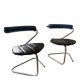 Steel and leather designer chairs - 1980s - Stefan Wewerka