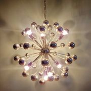 Lustre Sputnik en métal chromé, design Space Age, 1960