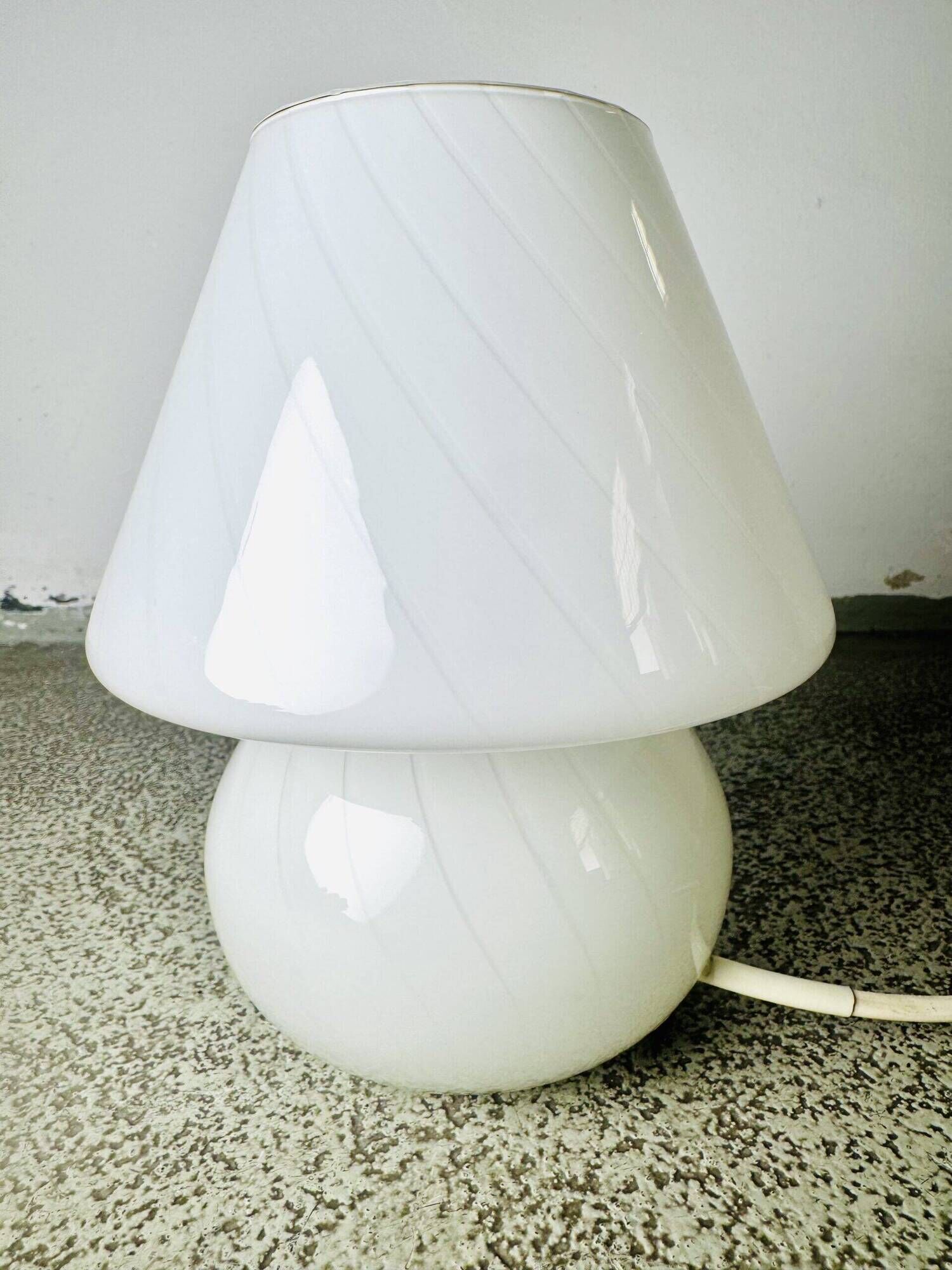 Opaline Glass Mushroom Table Lamp By Paolo Venini For Venini, Italy 1970S