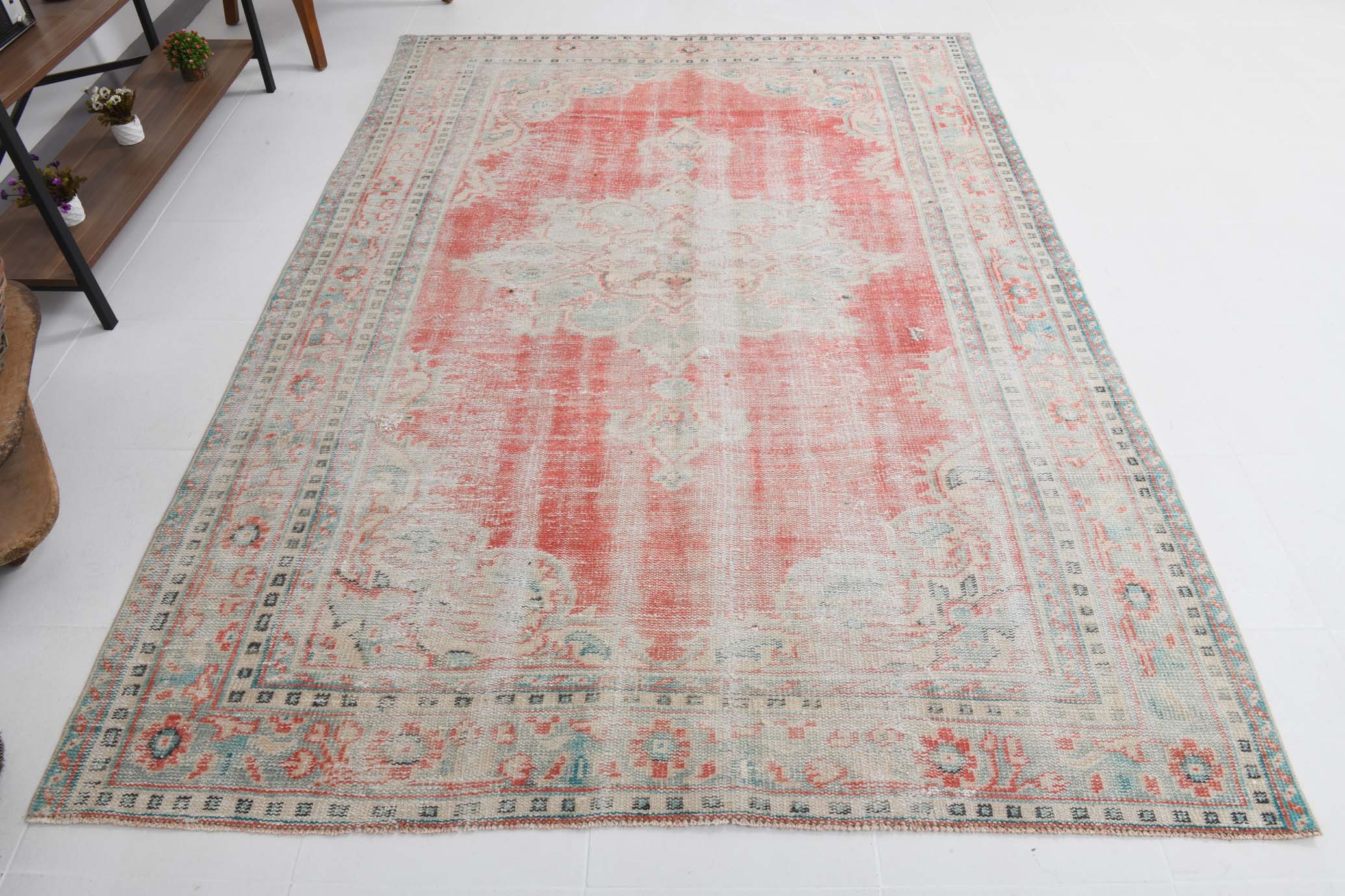6x8 57s antique vintage rug, 190x264cm