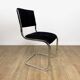 Chrome and black velvet sled chair from the 70s in Italy
