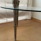 Table basse en verre pieds metal
