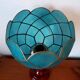 Lampe en céramique et nacre bleue vintage