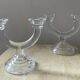Pair of vintage molded glass candlesticks