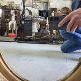 Wooden and gilded mirror with medallion center n°3