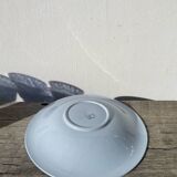 Round dish, sky blue ceramic wolf mill