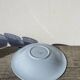 Round dish, sky blue ceramic wolf mill