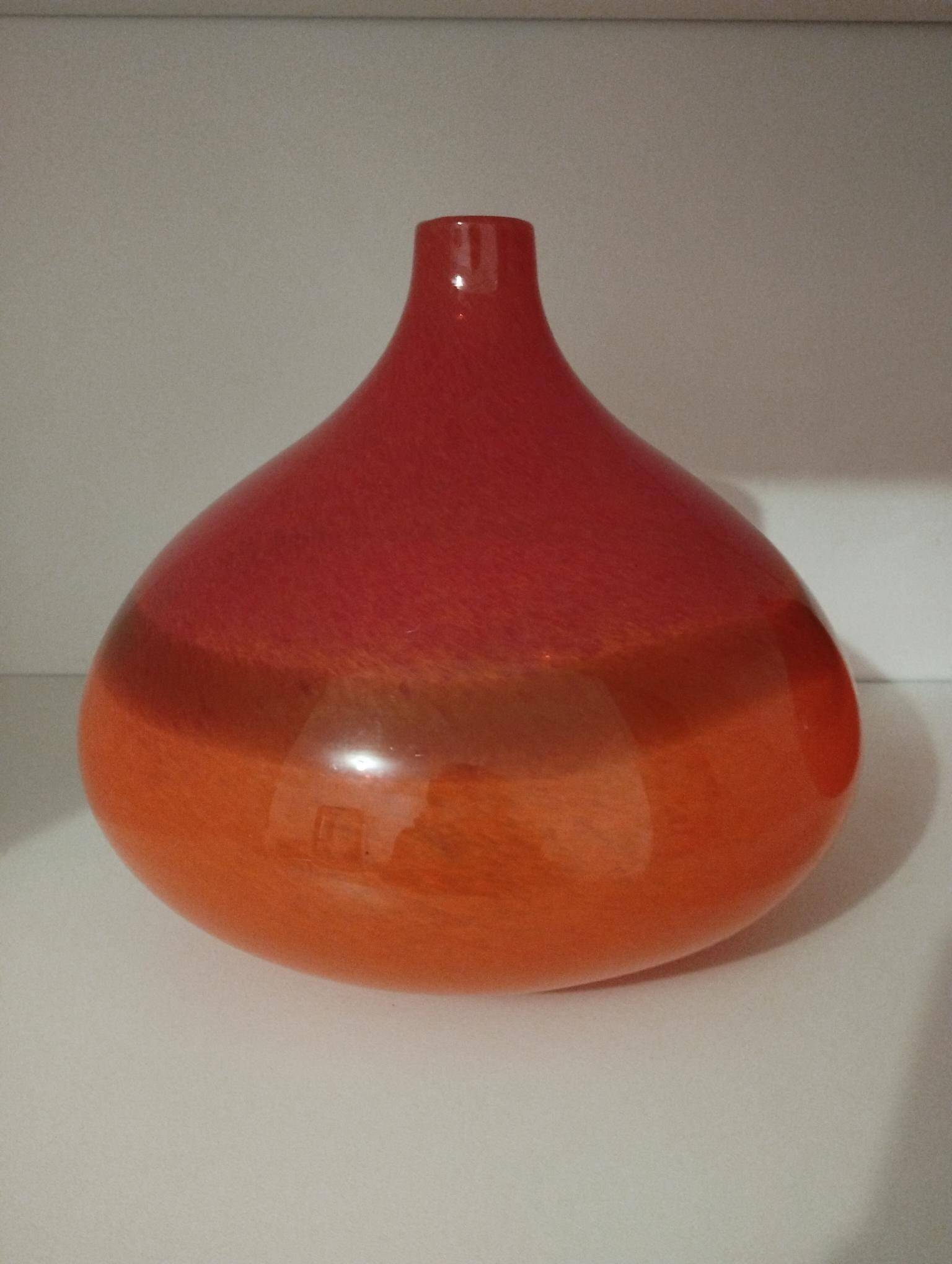 Pair or 2 glass paste vases from the 80s vintage.