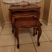 Set of 3 nesting tables in solid cherry wood.