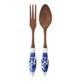 Set of 2 wooden and Japanese porcelain cutlery - Vintage
