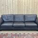Modern 3-seater leather sofa rochebobois