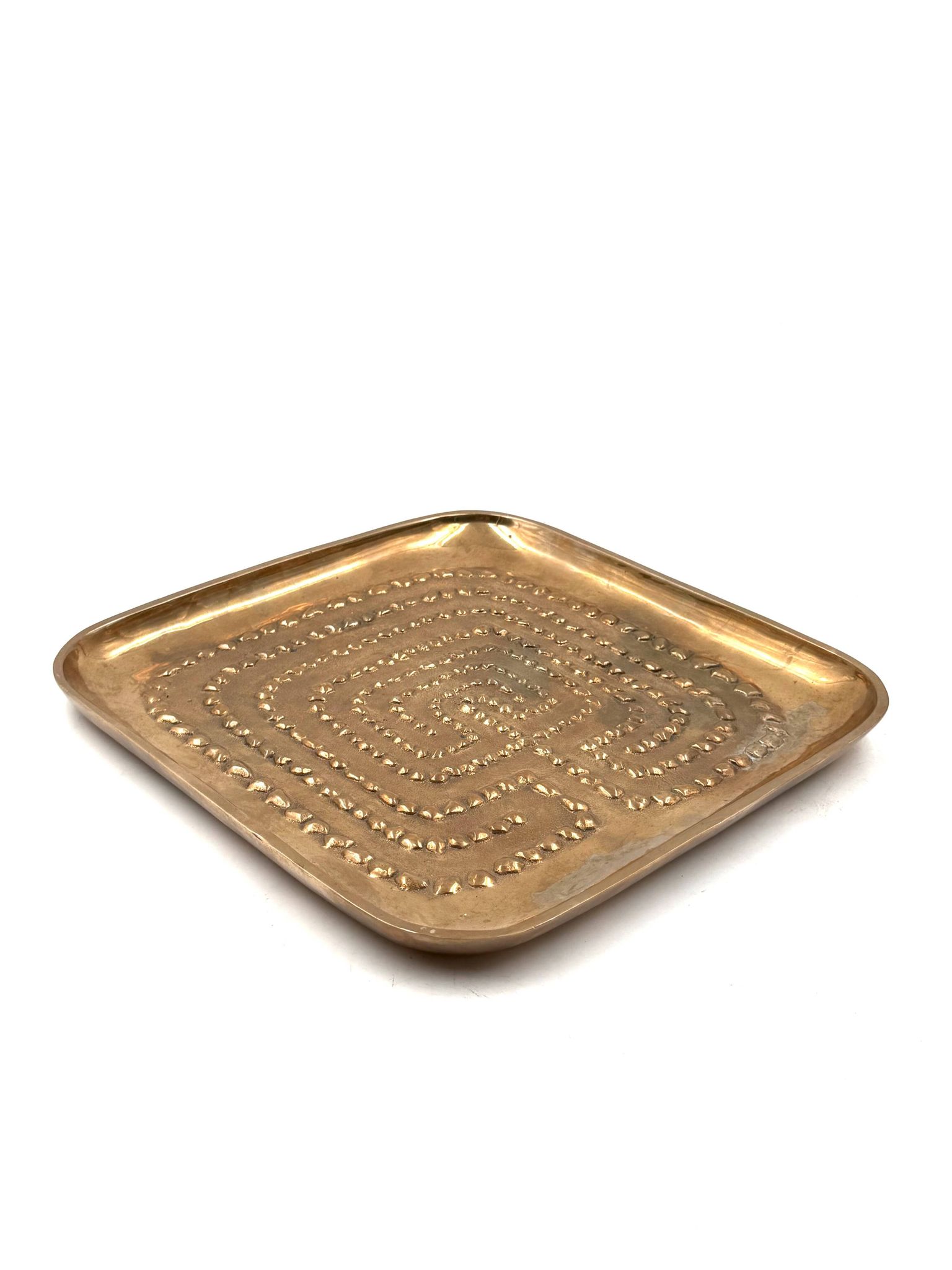 Modern solid brass tray / vide poche, Atelier Ventrella Italy 1980s