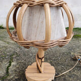 Table lamp, bamboo and rattan, vintage, 60