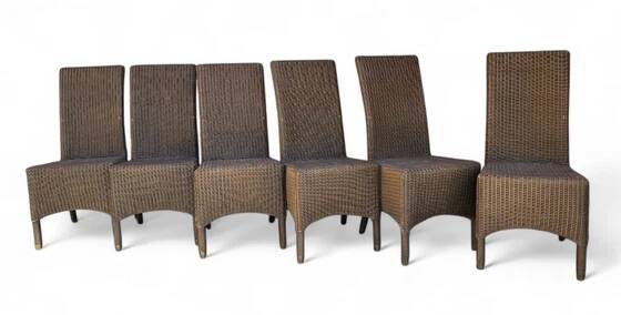6 chaises Lloyd Loom, XXe siècle