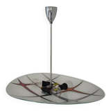 Modernist Czechoslovakian Zukov pendant light, geometric pattern, 1960