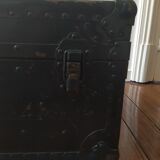 Ancient military trunk made of wood and metal