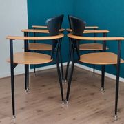Set of 4 Postmodern Dining Chairs, 1980's.