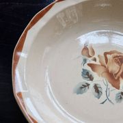 Old round hollow plate in Digoin Sarreguemines earthenware 9181