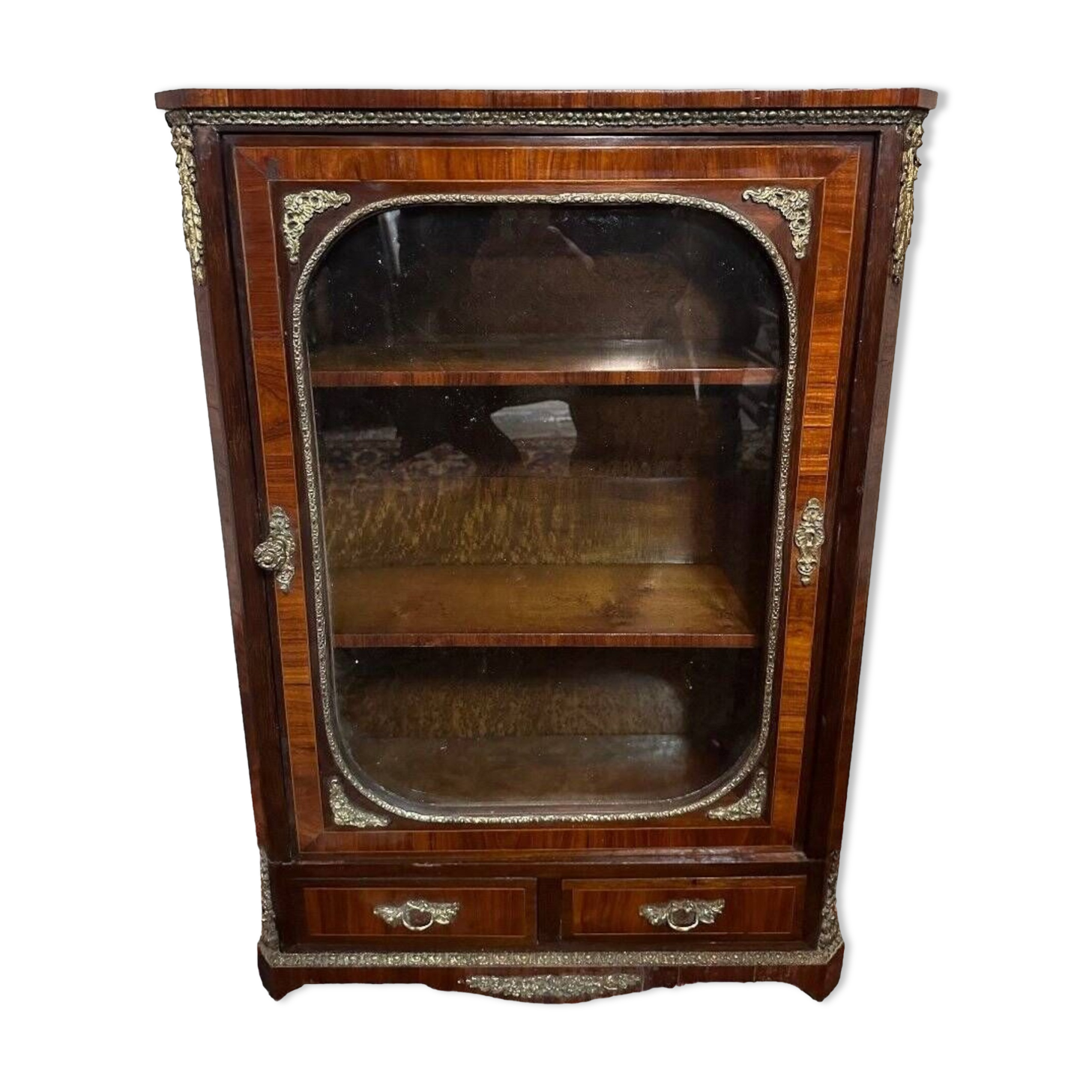 Small Napoleon III Period Showcase In Marquetry.